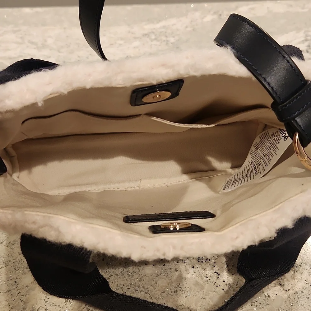 Chloe Teddy Cream and Naxy Fleece Handbag